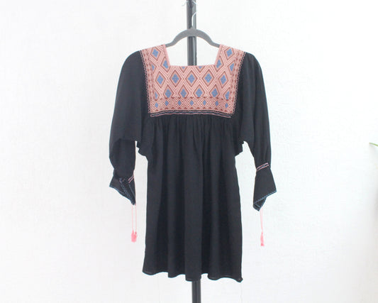 Blusa Elena Negro Beige Azul