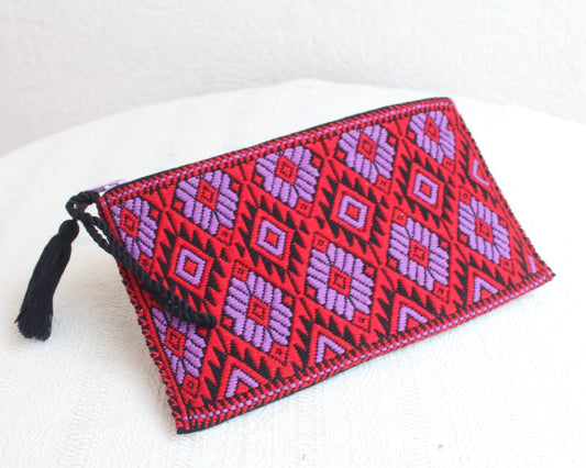 Neceser Flores Rojo Lila Negro
