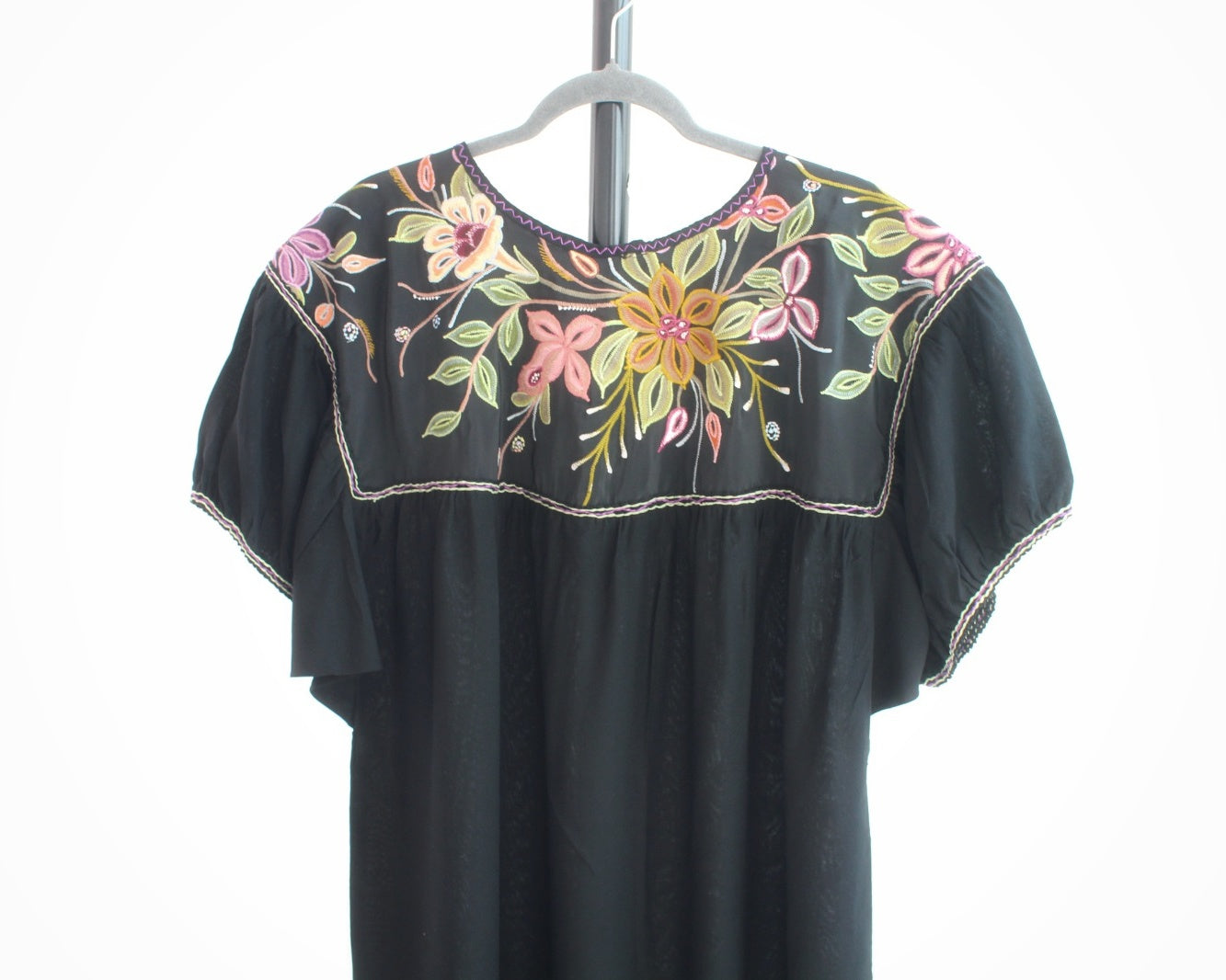 Blusa Abigail Flores Negro  XXL - XXXL