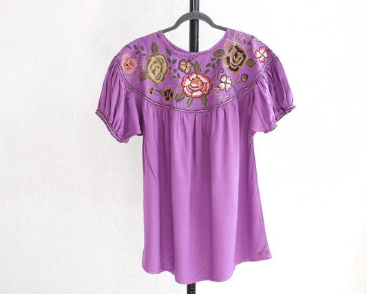 Blusa Abigail Flores Purpura  XL - XXL