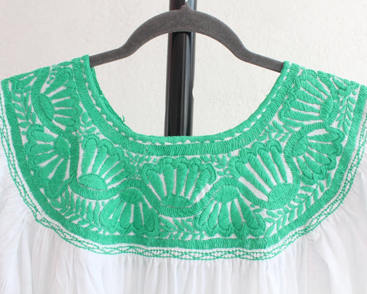 Blusa Aguacatenango Blanco Verde