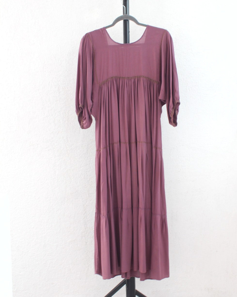 Vestido Maria Flores Malva Verde L / XL