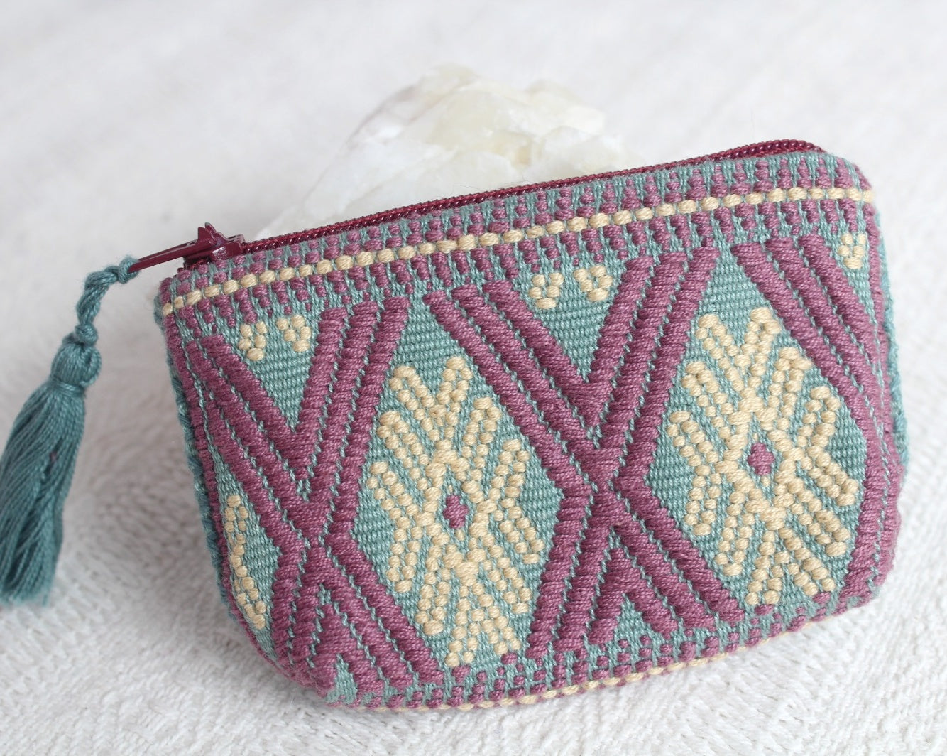 Mini Monedero Estrellas Beige Menta