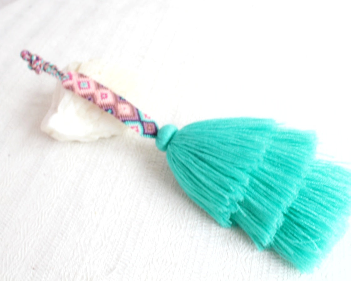 Campanitas con pulsera Turquesa Rosa