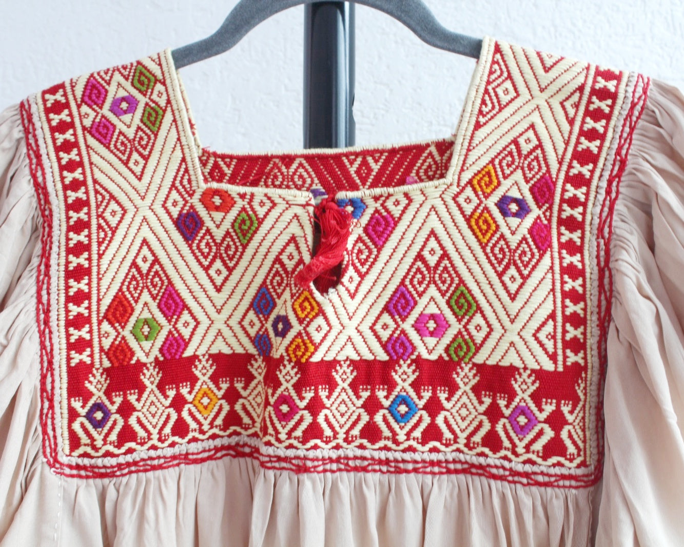 Blusa Juana Beige Rojo Unitalla