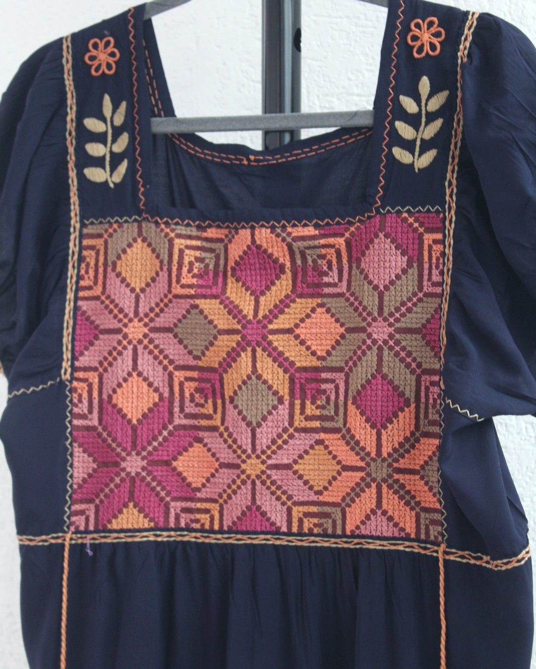 Vestido Maribel Flores Azul Marino  L / XL