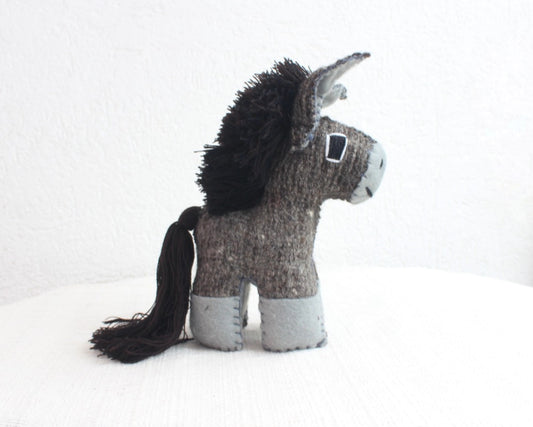 Peluche Burrito Lana Gris Negro