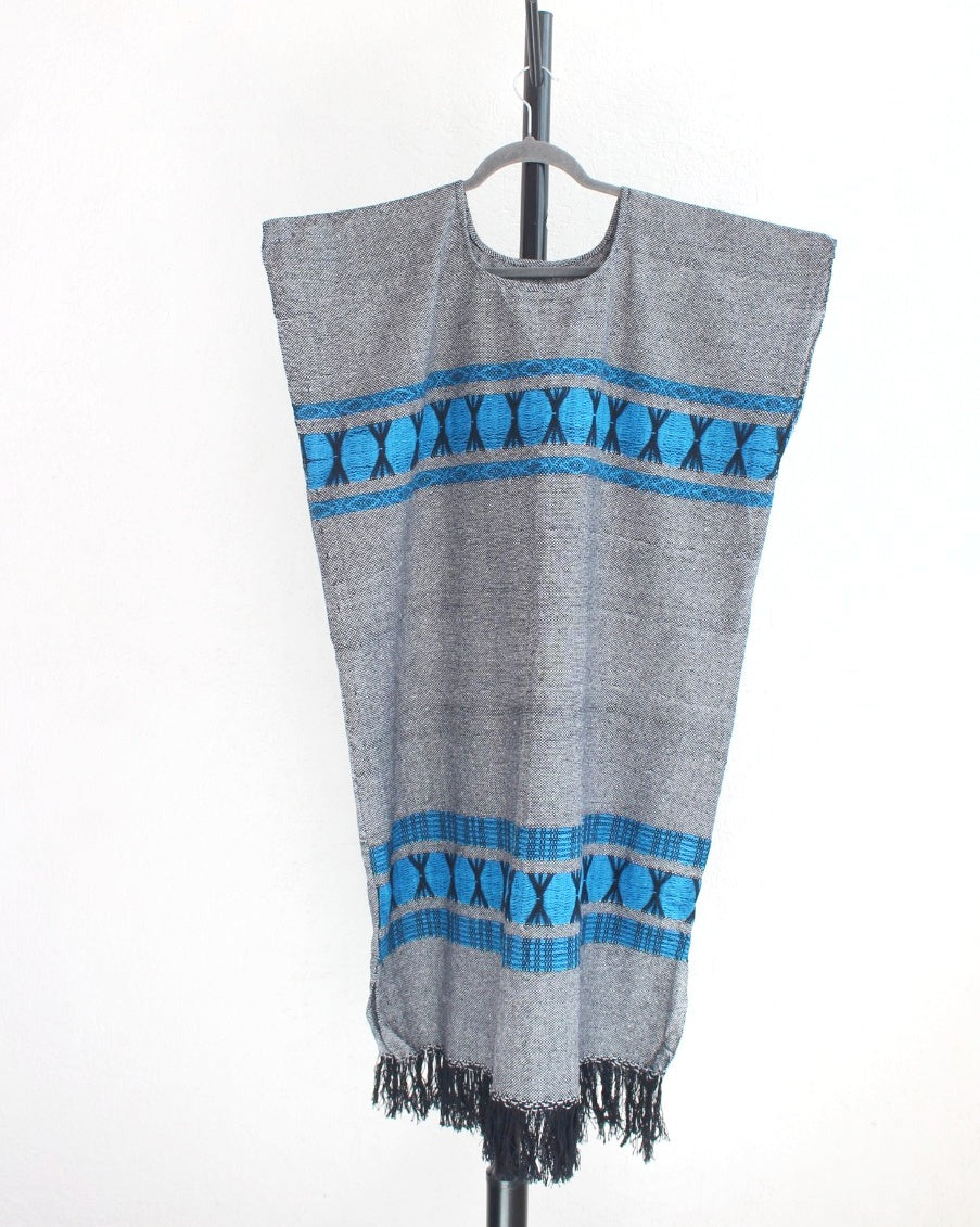 Huipil Largo  Ali Gris Azul XL XXL