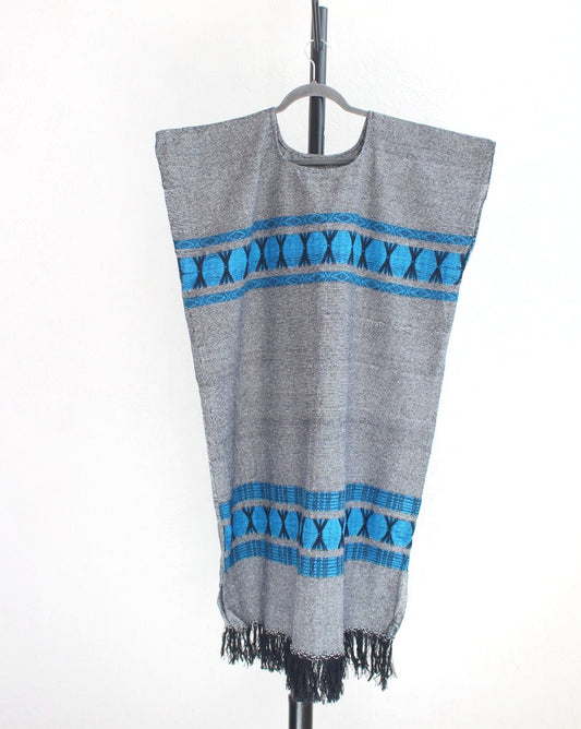 Huipil Largo  Ali Gris Azul XL XXL