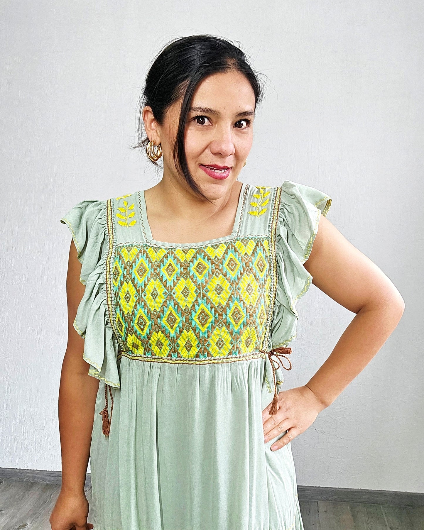 Vestido Josefina Menta Amarillo Unitalla