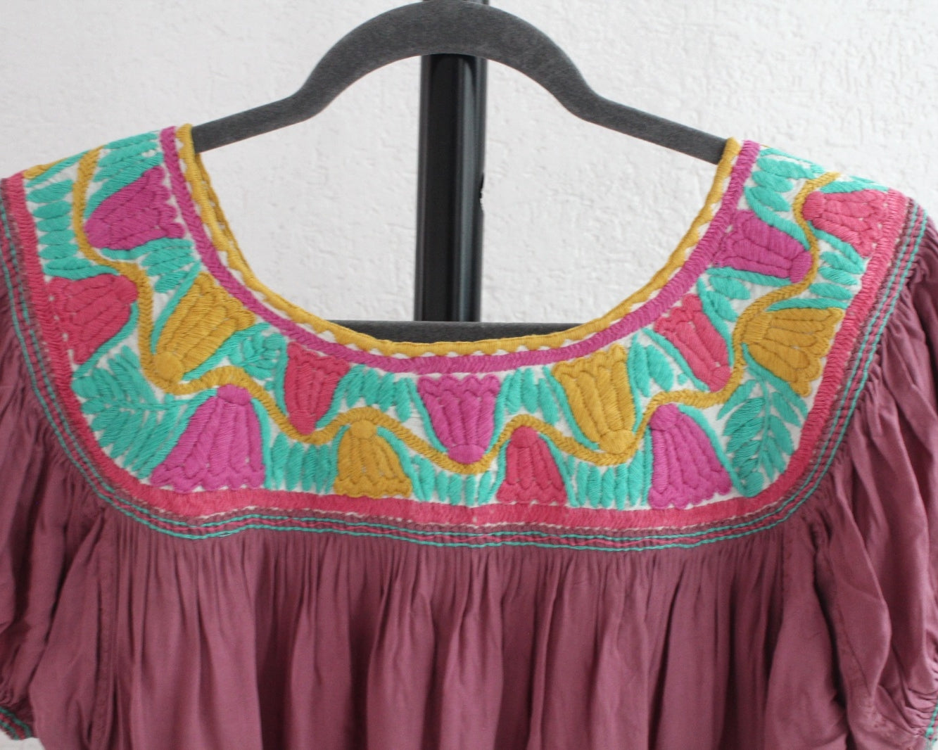 Blusa Aguacatenango Rosa Amarillo Turquesa