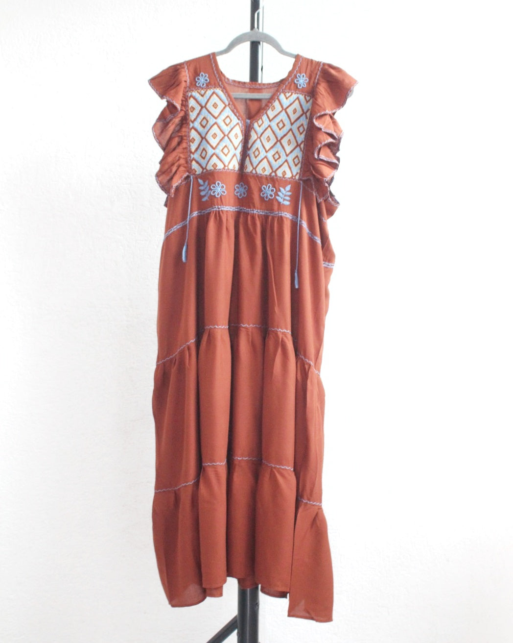 Vestido Antonia Marrón Azul 2XL