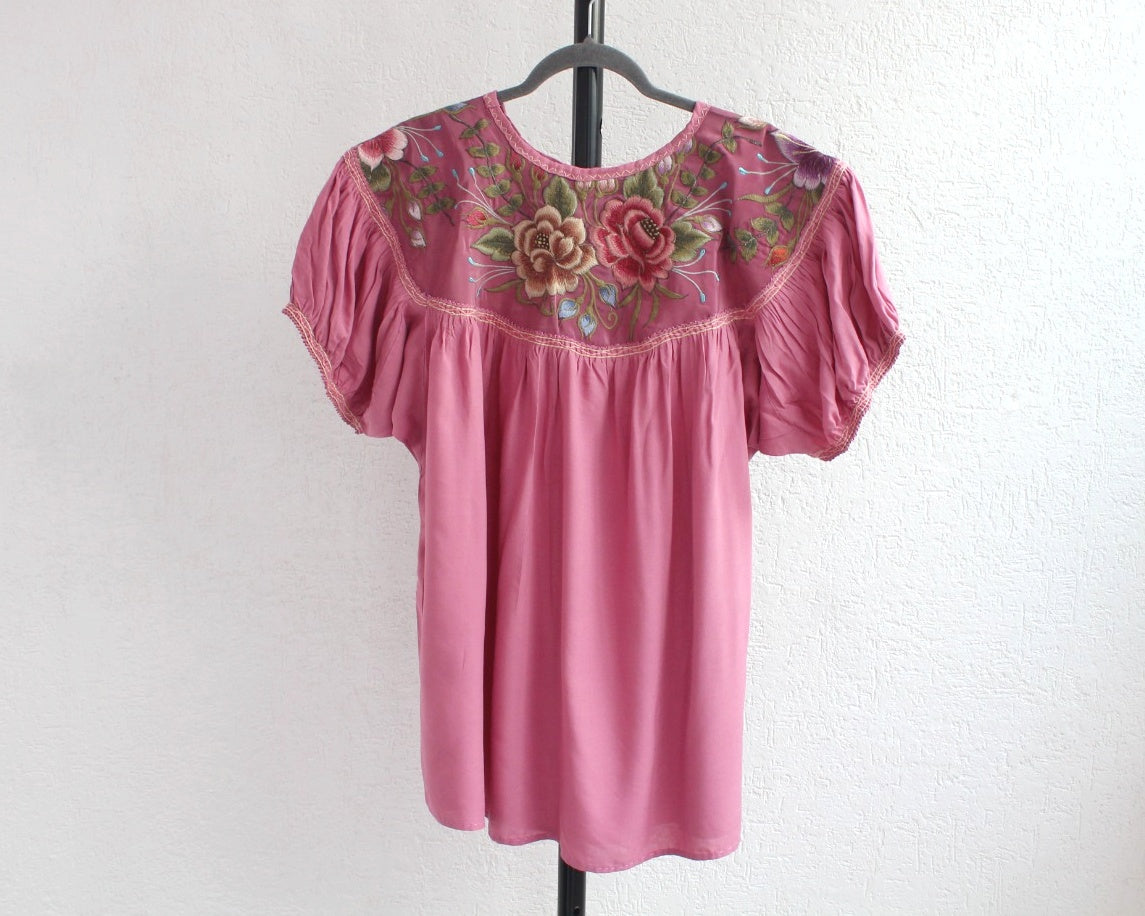 Blusa Abigail Flores Palo de Rosa  XL - XXL