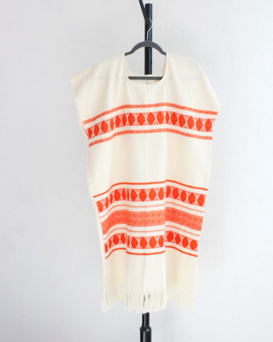 Huipil Largo Ali Natural Naranja XL XXL