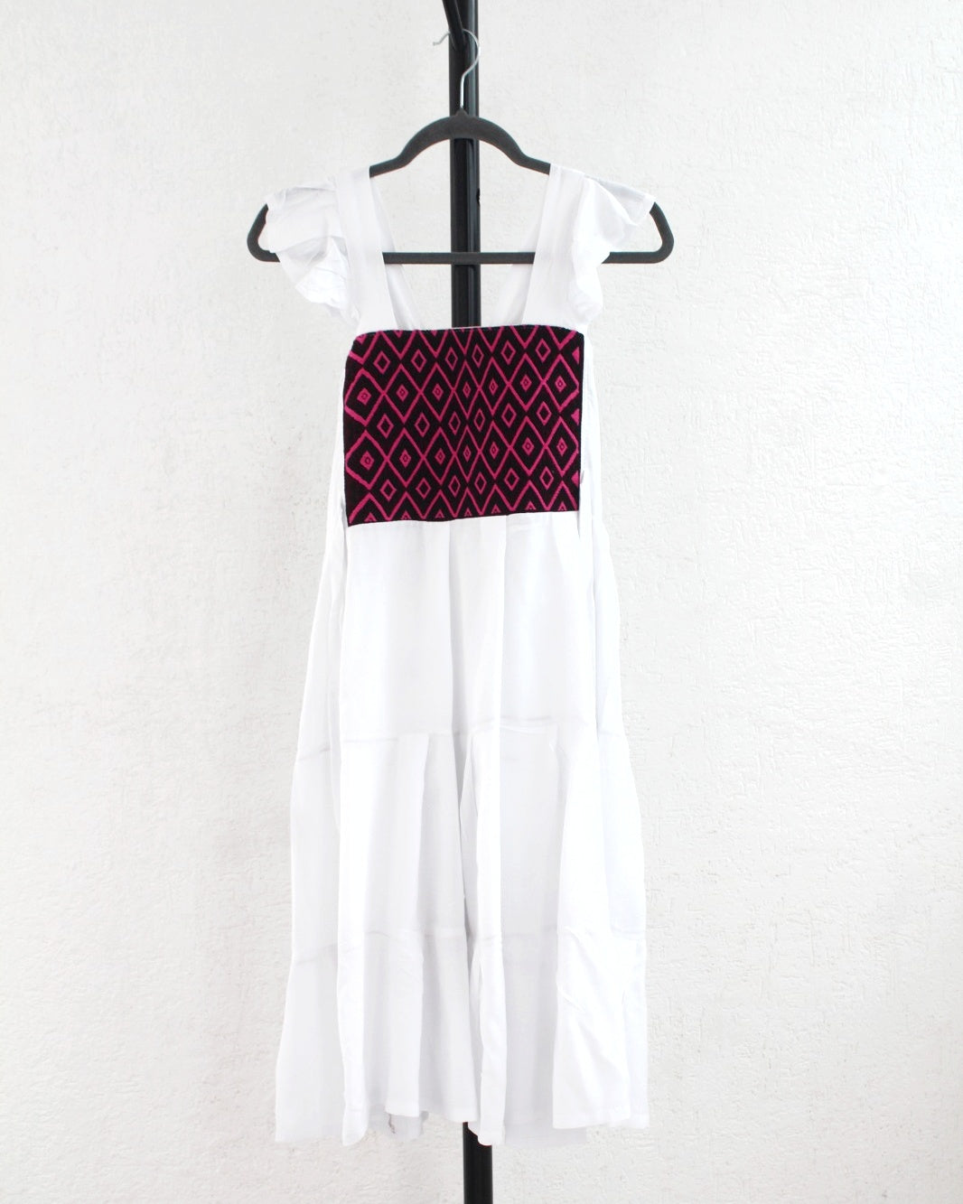 Vestido Anita Corto Blanco Rosa