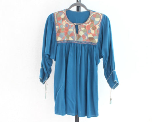 Blusa Leonor Azul Petróleo Unitalla