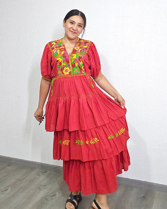 Vestido Blanca Naranja Colores Unitalla