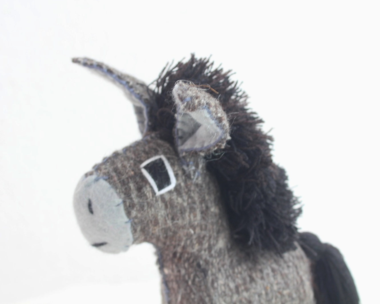 Peluche Burrito Lana Gris Negro