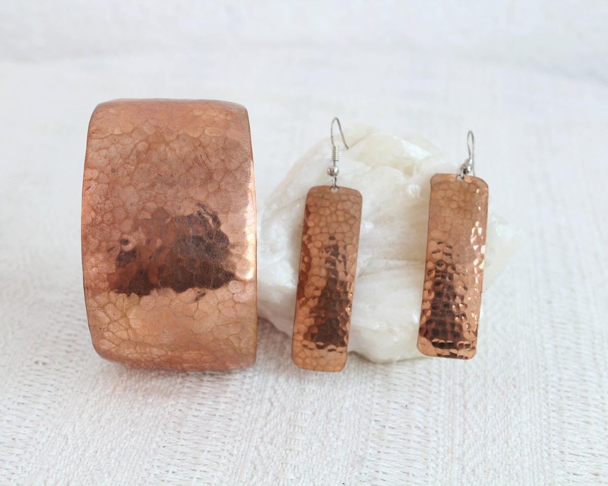 Aretes y Pulsera Cobre