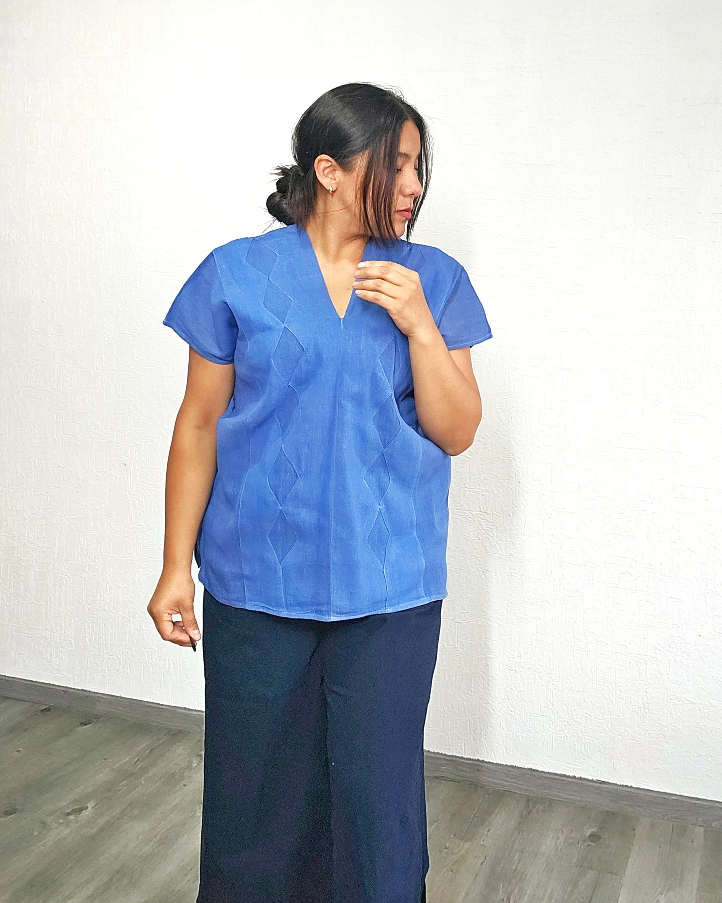 Huipil Corto Betaza Azul Unitalla