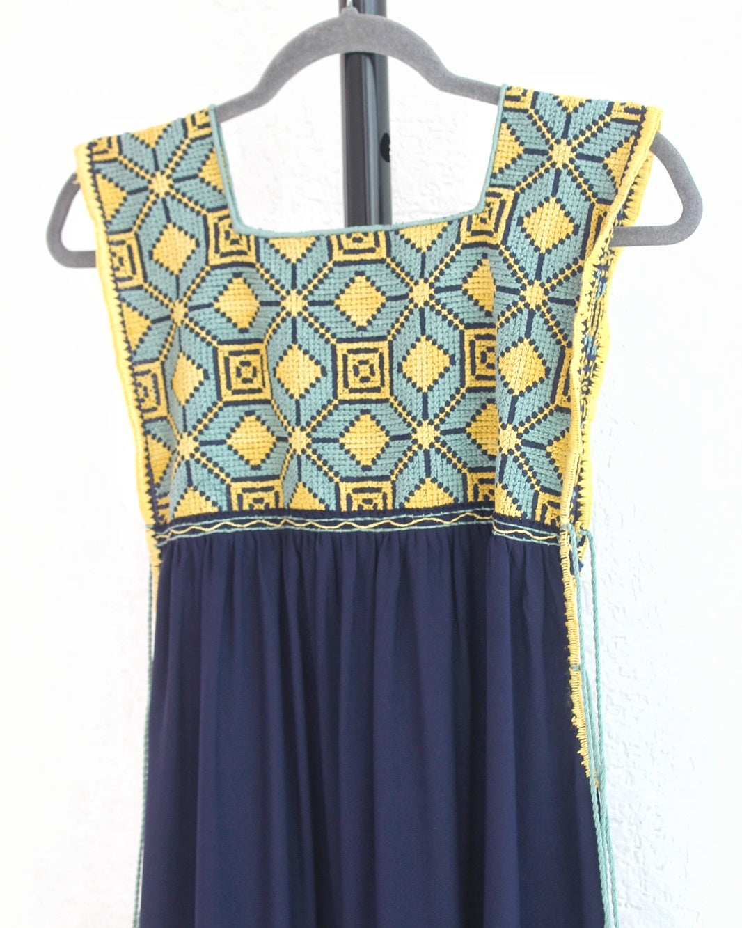 Vestido Teresa Azul Marino Amarillo Unitalla