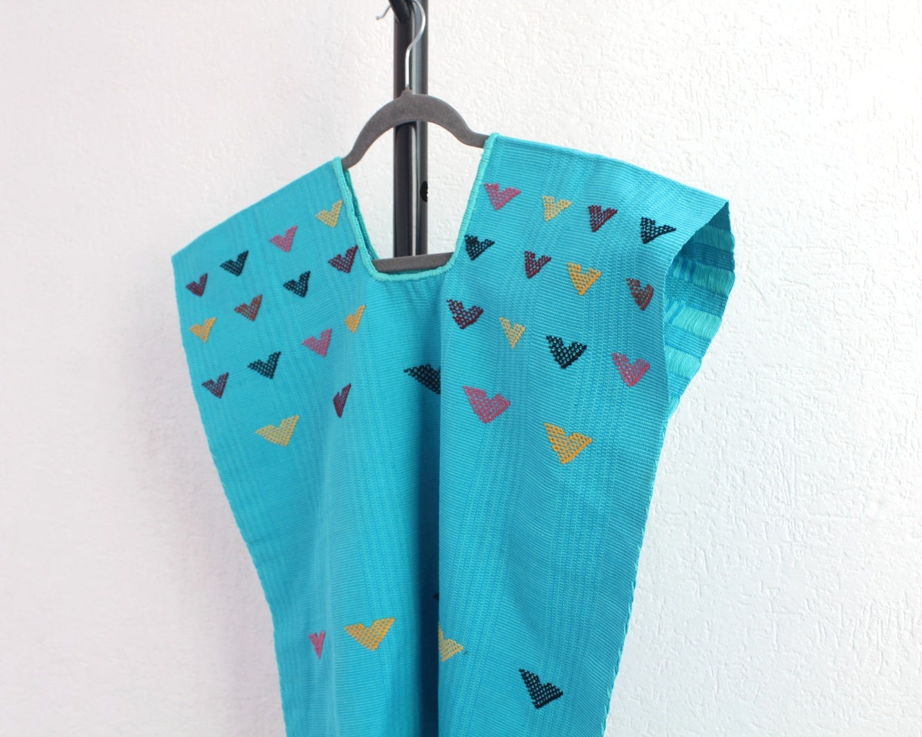 Blusa Huipil Corazones Azul