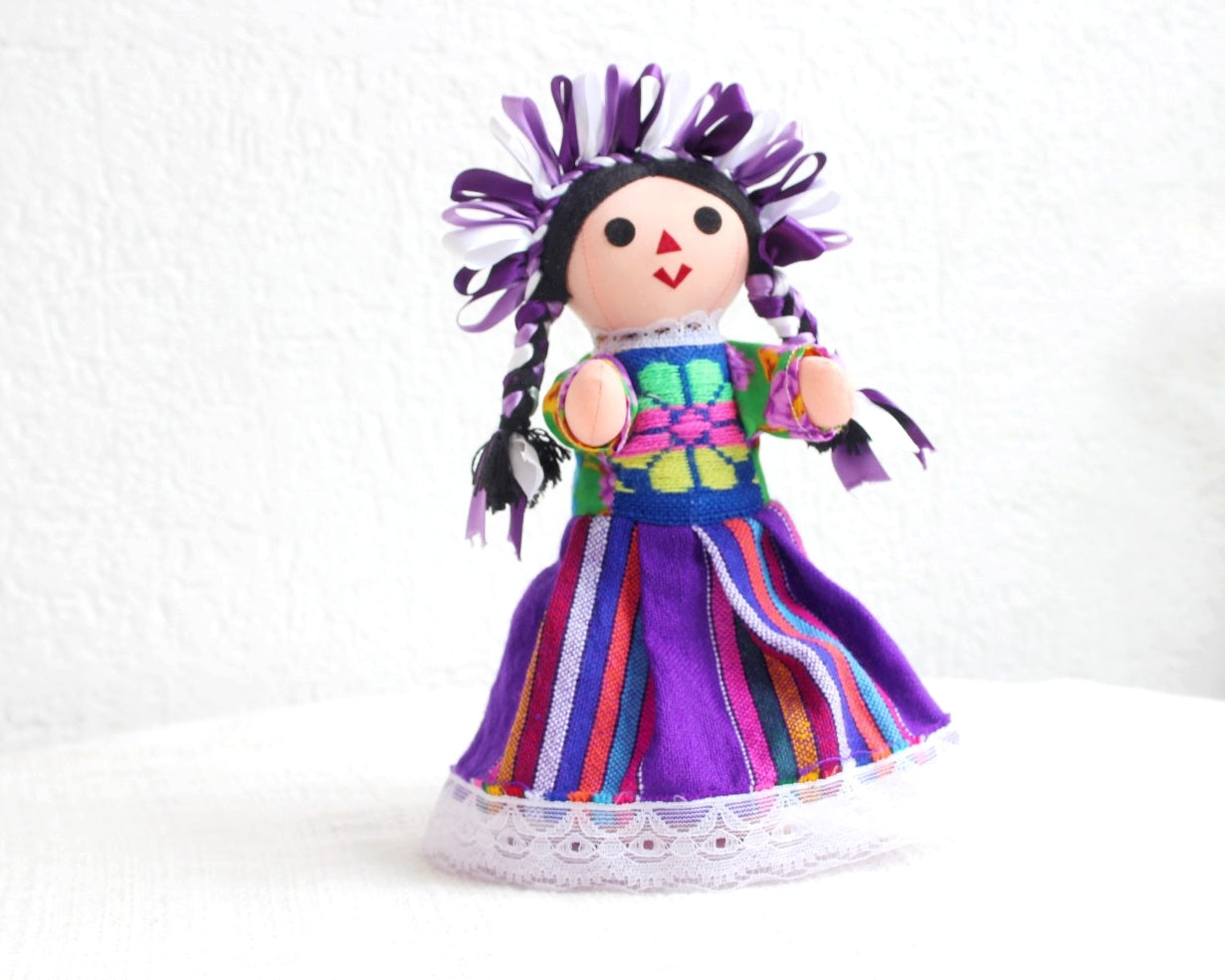Muñeca Lelé Grande Morado Blanco Lila