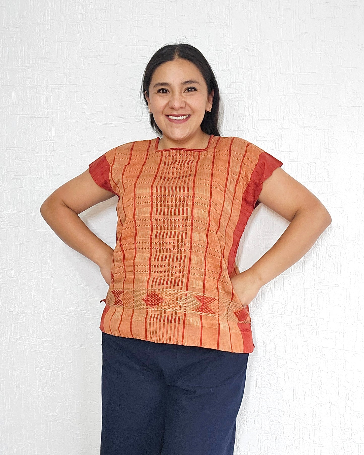 Huipil Angela Naranja Amarillo Unitalla
