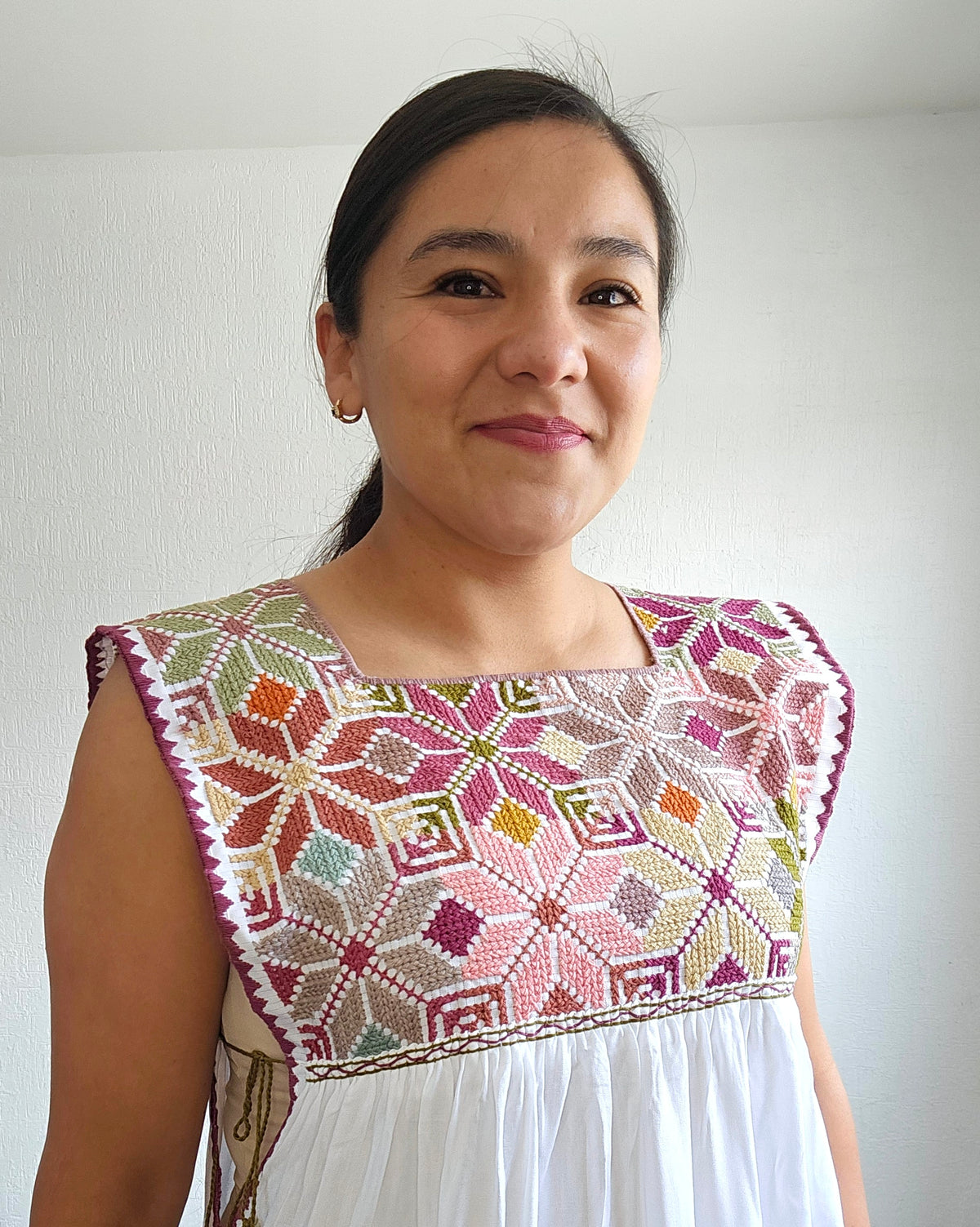 Vestido Teresa Blanco Rosa Unitalla