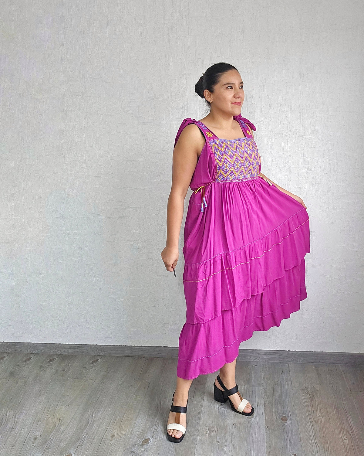 Vestido Fatima Telar Bugambilia Amarillo XL -XXL