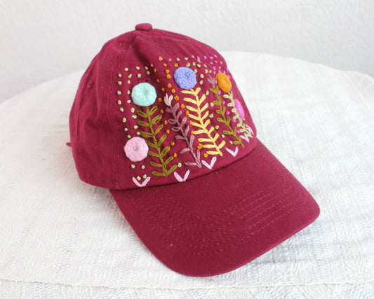 Gorra Flores Vino