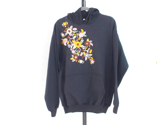 Sudadera L Flores Negro
