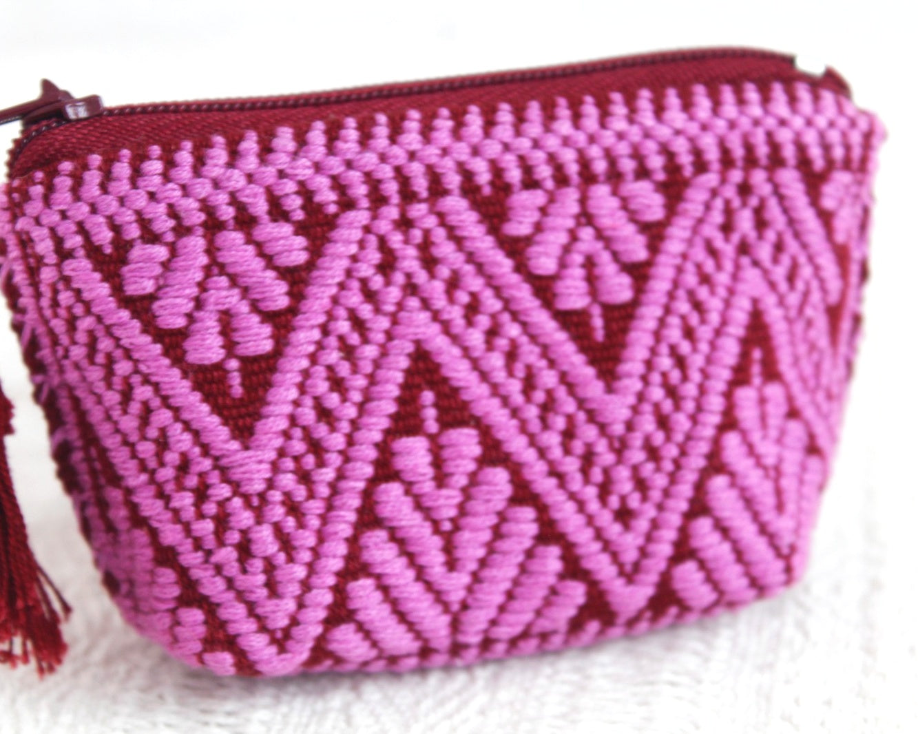 Mini Monedero Flores Rosa Vino