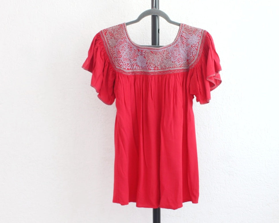 Blusa Aguacatenango Roja Gris