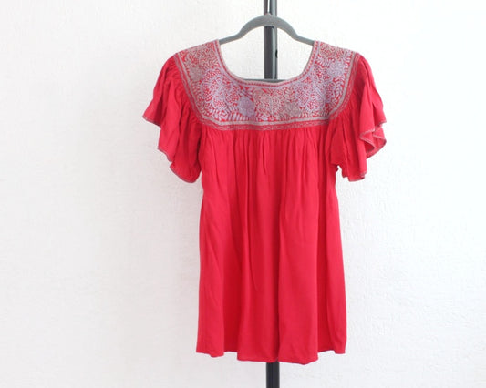Blusa Aguacatenango Roja Gris