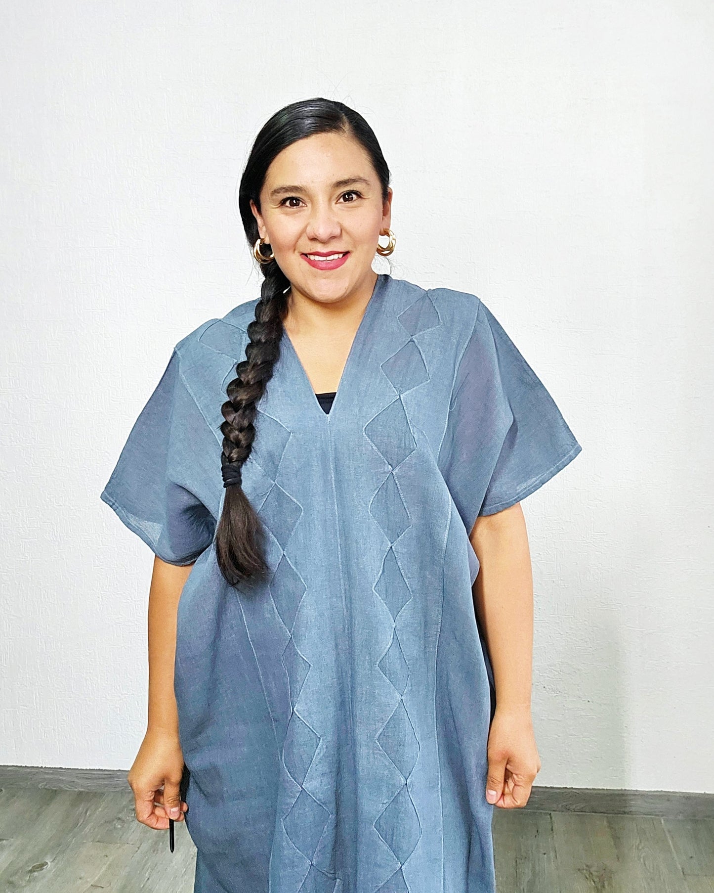 Huipil Largo Betaza Gris XXL