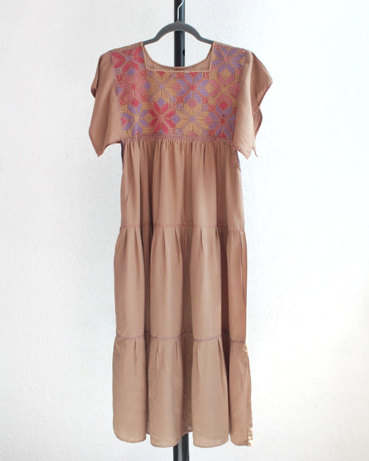 Vestido Maria Holanes Café Claro Colores Unitalla