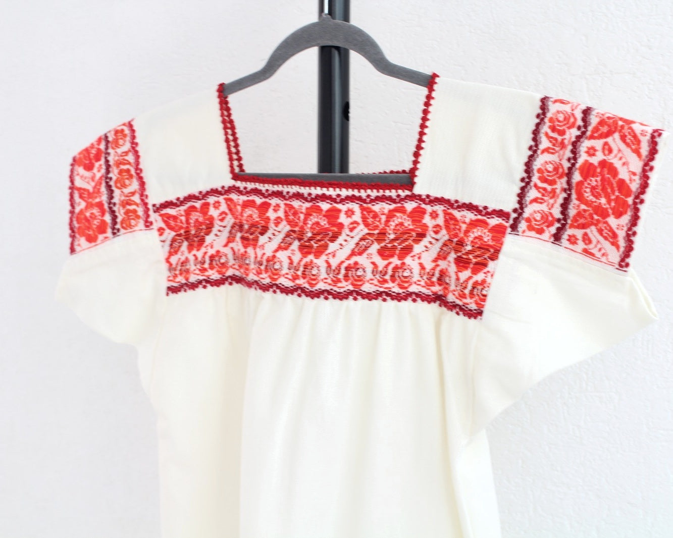 Blusa Tradicional Bordada Rosas Naranja M - L