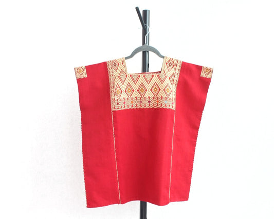 Blusa Huipil Pejel Rojo Crema