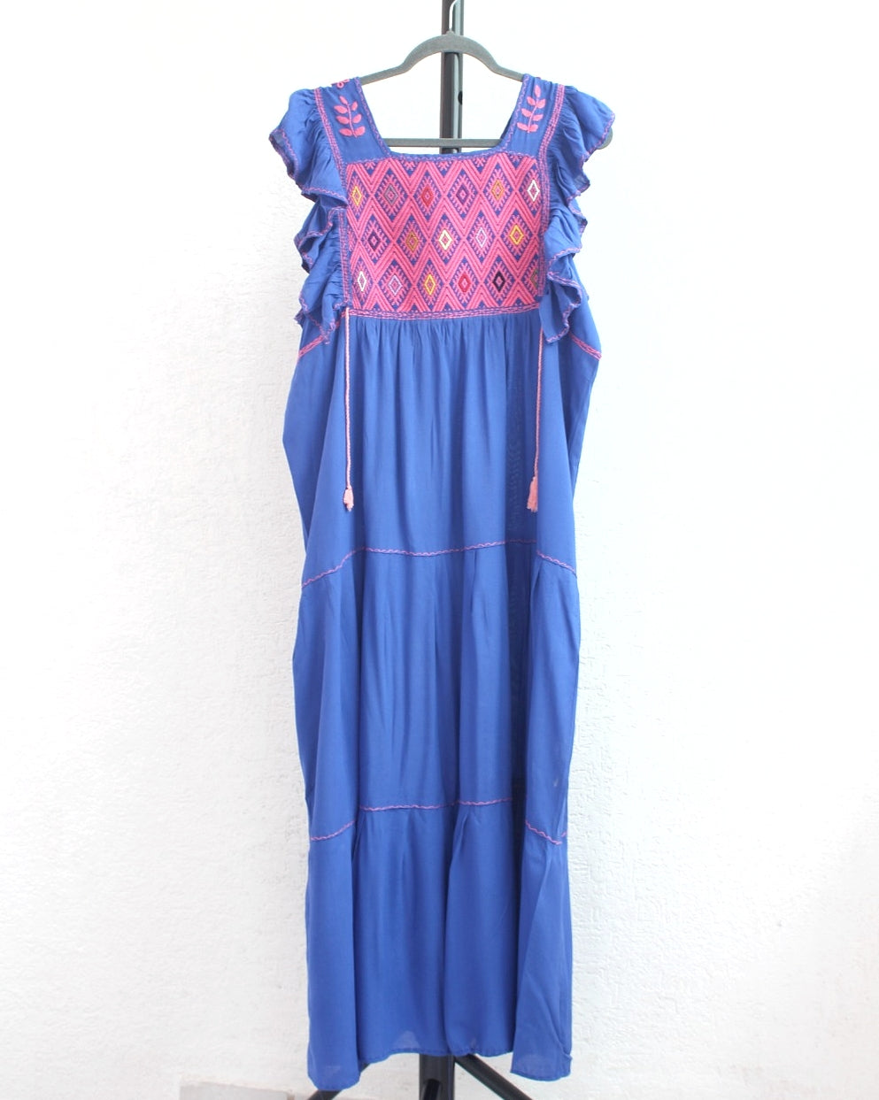 Vestido Josefina Azul Rey Rosa Unitalla