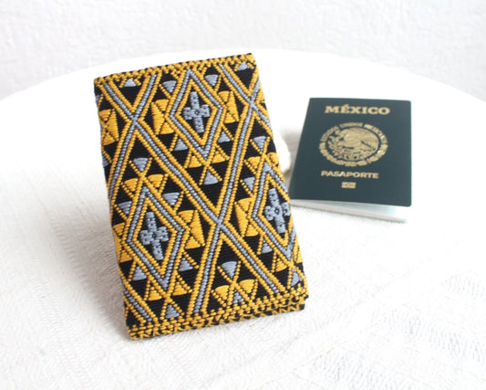 Porta Pasaporte Estrella Amarillo Gris