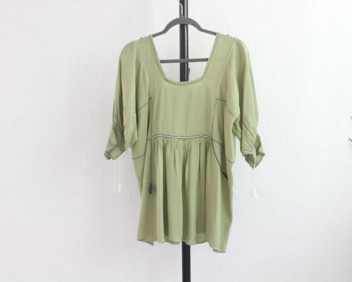 Blusa Julia Verde Azul Unitalla