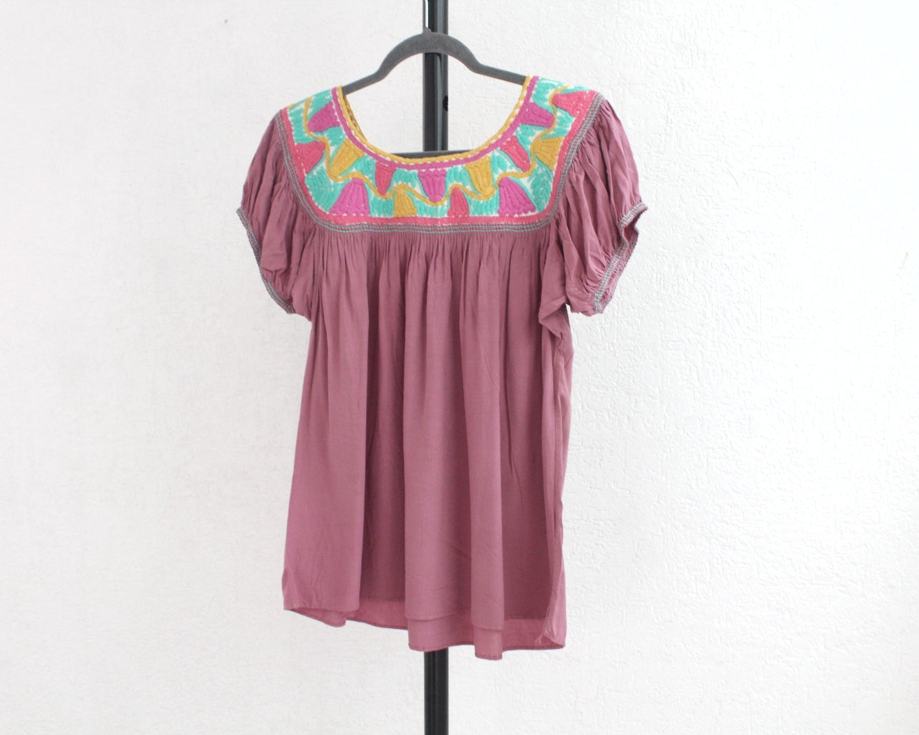 Blusa Aguacatenango Rosa Amarillo Turquesa