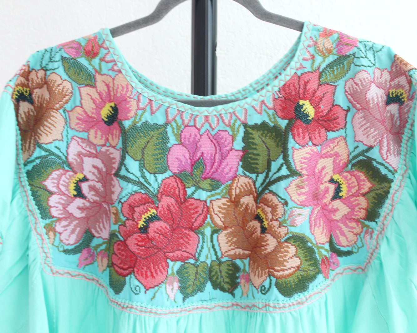 Blusa Abigail Flores Turquesa XL - XXL