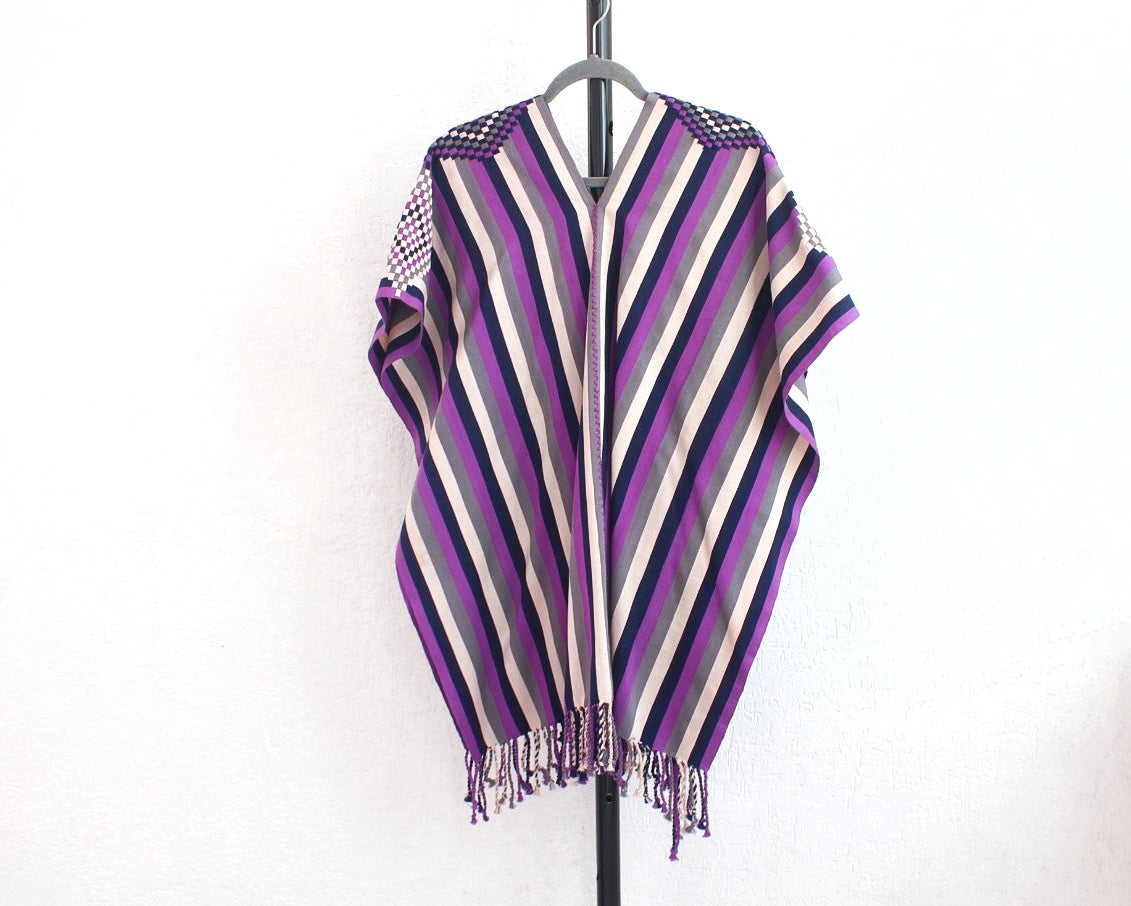 Jorongo Rombos Lila Negro Crema