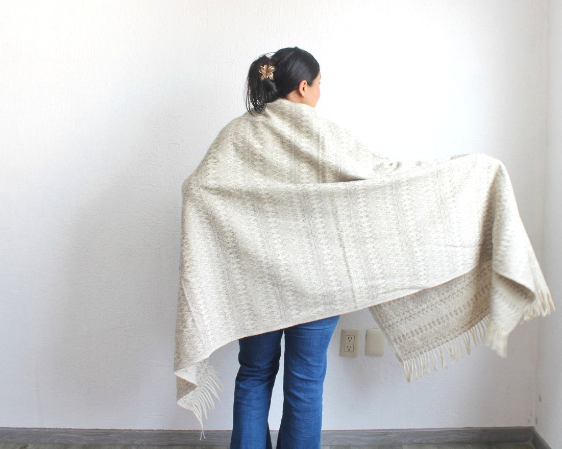 Rebozo Lana Norma Natural Doble