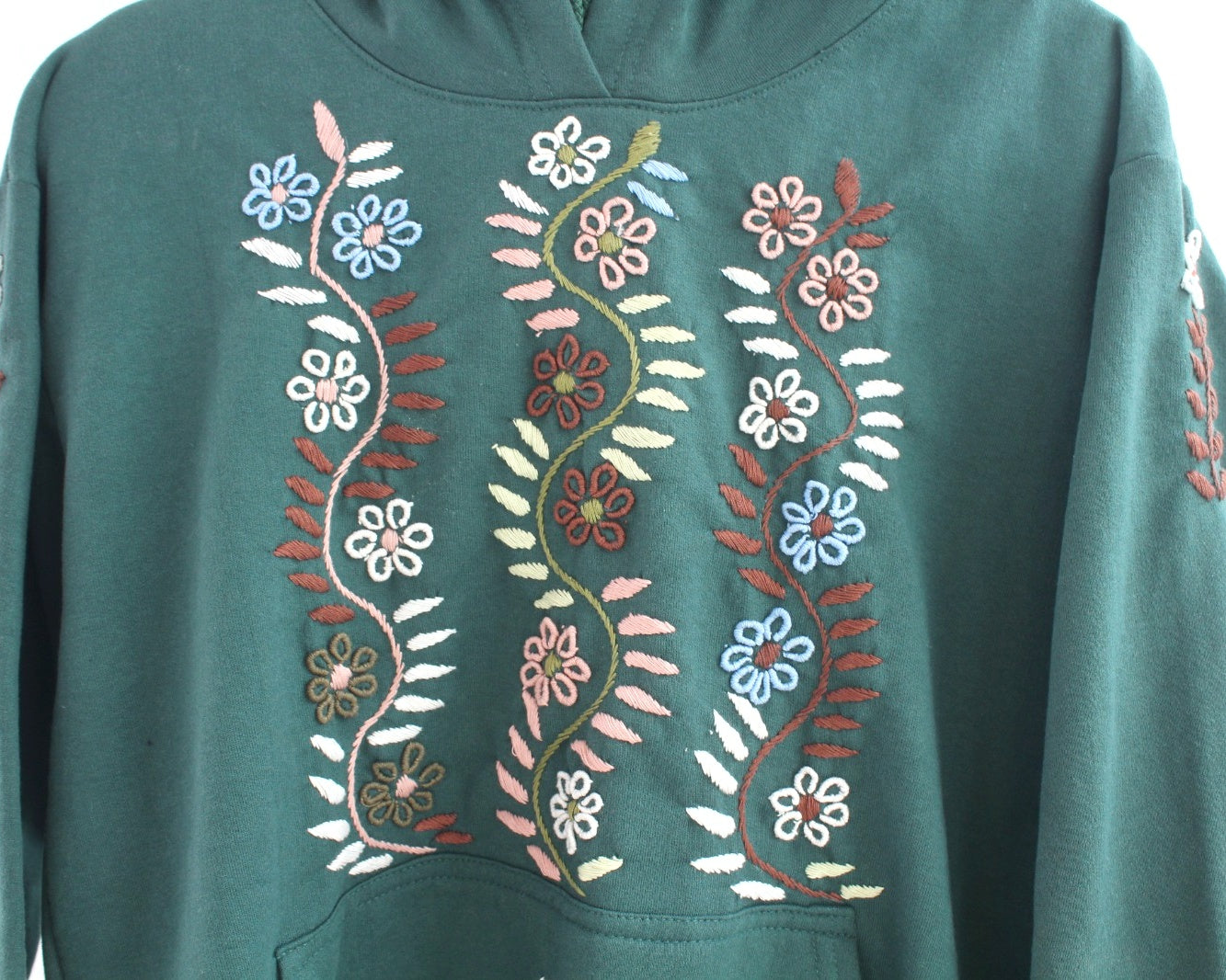 Sudadera M Rococo Verde Florecitas