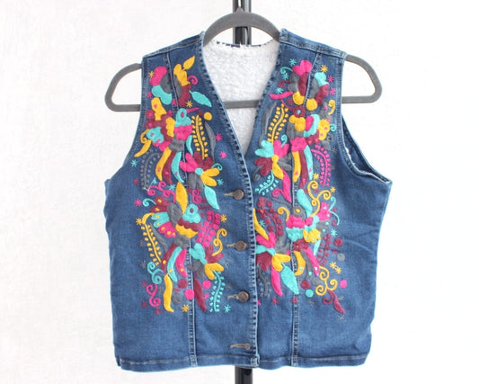 Chaleco Mezclilla Turquesa Rosa Unitalla