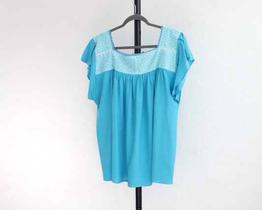 Blusa Tania Azul Flores XL - 2XL