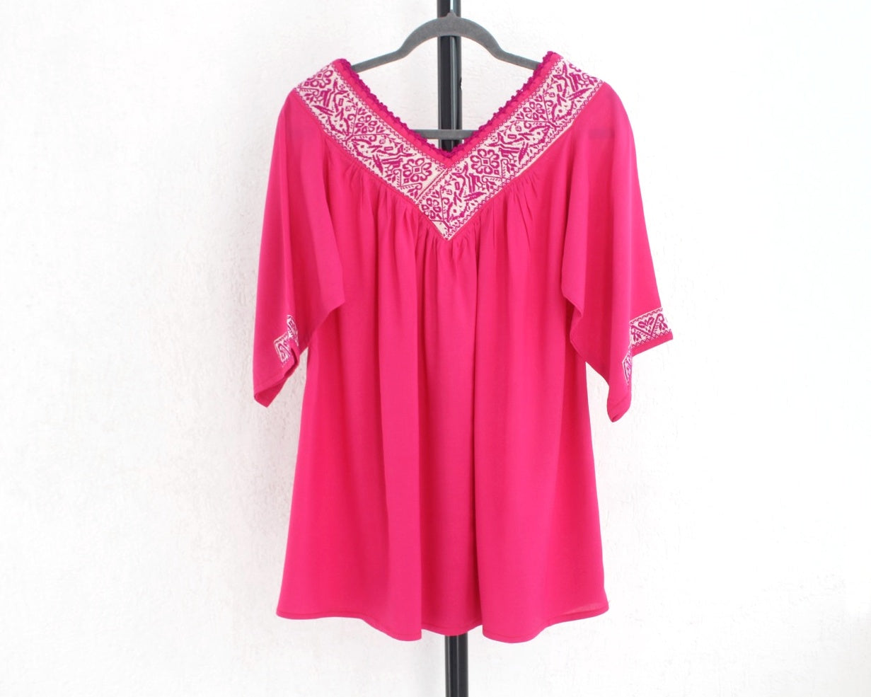 Blusa Cuello V Rosa Mx Delfines